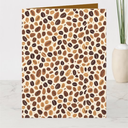 Warm Coffee Bean Roast Tones Seamless Pattern Kaart (Voorkant)