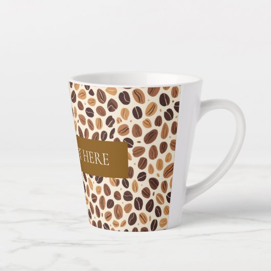 Warm Coffee Bean Roast Tones Seamless Pattern Latte Mok (Rechts)