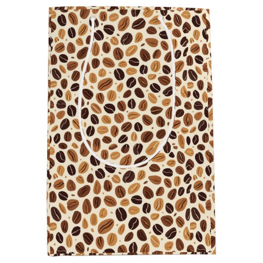 Warm Coffee Bean Roast Tones Seamless Pattern Medium Cadeauzakje (Voorkant)