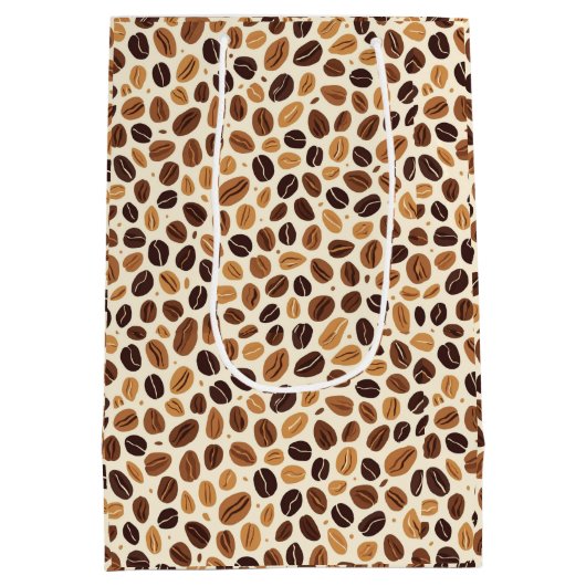 Warm Coffee Bean Roast Tones Seamless Pattern Medium Cadeauzakje (Achterkant)