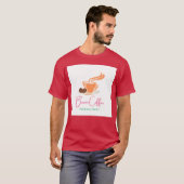 Warm Coffee Cup with Beans Illustration retro T-shirt (Voorkant volledig)
