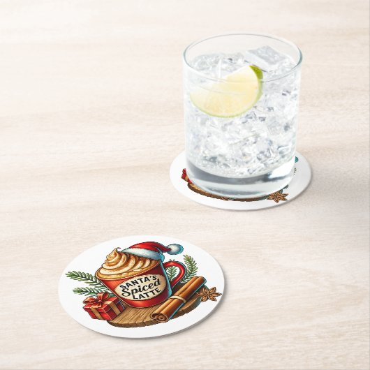 Warm Coffee Vibes Sublimation Design Ronde Kartonnen Onderzetter (Insitu)