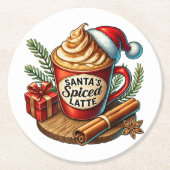 Warm Coffee Vibes Sublimation Design Ronde Kartonnen Onderzetter (Voorkant)