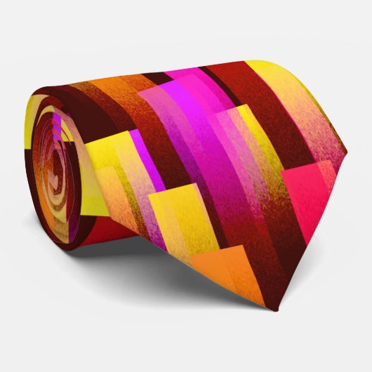 Warm Color Streaks Stropdas (Opgerold)