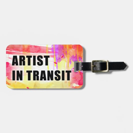 Warm Colorful Custom Artist Travel Label Bagagelabel (Voorkant horizontaal)