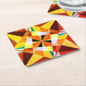 Warm Colors Cool Angulaire geometrische vormen Kartonnen Onderzetters (Schuin)