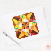 Warm Colors Cool Angulaire geometrische vormen Vierkante Sticker (Envelop)