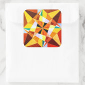 Warm Colors Cool Angulaire geometrische vormen Vierkante Sticker (Tas)