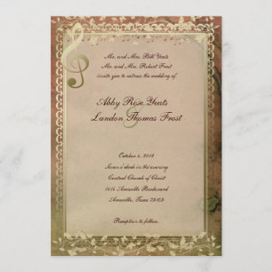 Warm Colors Music Lovers Wedding Invitation Kaart