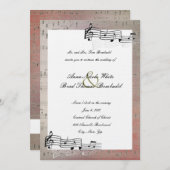 Warm Colors Music Wedding Invitation Kaart (Voorkant / Achterkant)