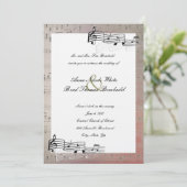 Warm Colors Music Wedding Invitation Kaart (Staand voorkant)