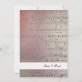 Warm Colors Music Wedding Invitation Kaart (Achterkant)