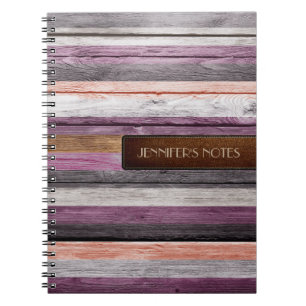 Warm Colors Wood Elegant Leather Kijk #30 Notitieboek