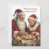 Warm Cookies Warmer Hugs Mrs Santa's Baking Love Feestdagenkaart (Voorkant)