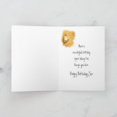 Warm Copper Cedar Waxing Bird Birthday Kaart (Binnen)