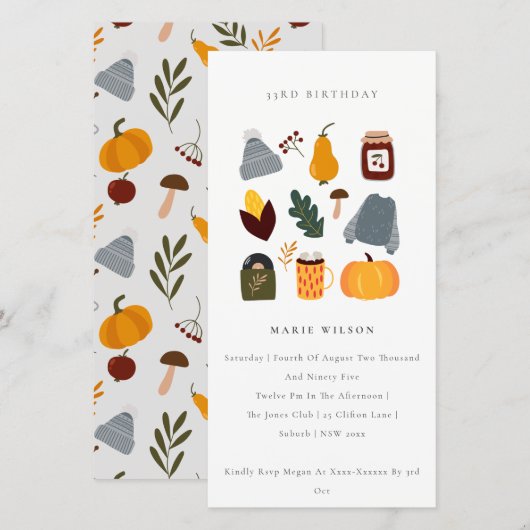 Warm Cozy Autumn Essential Elke zondag Uitnodigen Bedankkaart (Voorkant / Achterkant)