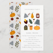 Warm Cozy Autumn Essential Verloving Invite Bedankkaart (Voorkant / Achterkant)