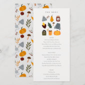 Warm Cozy Autumn Essential Wedding Menu Kaart (Voorkant / Achterkant)