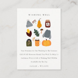 Warm Cozy Autumn Essential Wedding Wishing Well Informatiekaartje