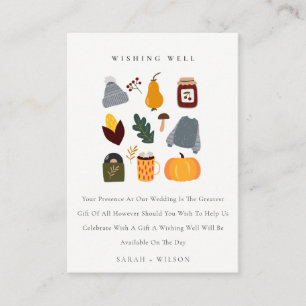 Warm Cozy Autumn Essential Wedding Wishing Well Informatiekaartje