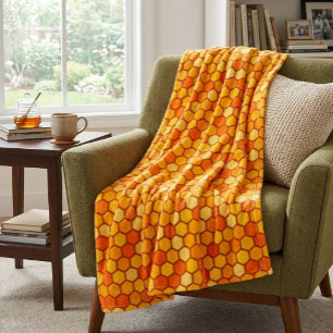 Warm & Cozy Bij-Inspiratie Honingraat Fleece Deken