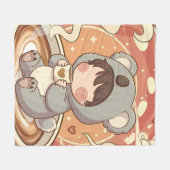 Warm & Cozy Chibi Koala Adventure Fleece Blanket Deken (Voorkant (Horizontaal))