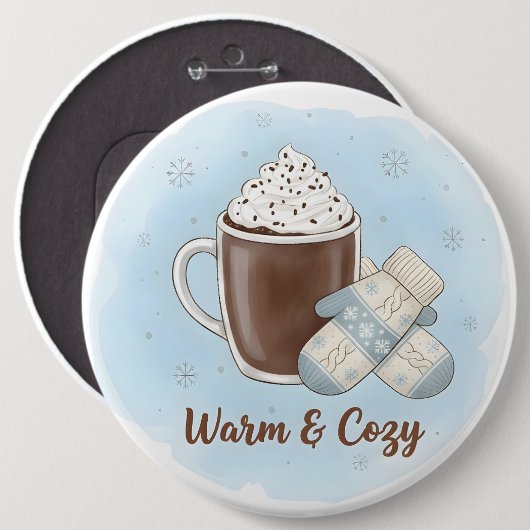Warm & Cozy Christmas Ronde Button 6,0 Cm (Voorkant /achterkant)