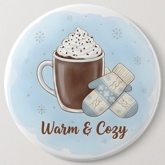 Warm & Cozy Christmas Ronde Button 6,0 Cm (Voorkant)