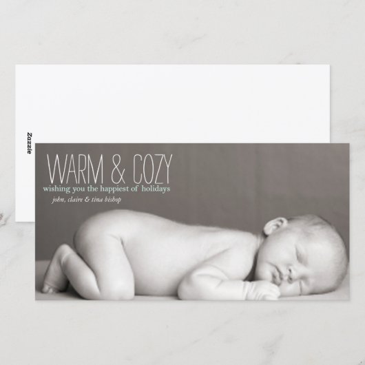 Warm & Cozy - Familie Fotokaart Feestdagenkaart (Voorkant / Achterkant)