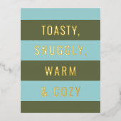 Warm & Cozy Gold Foil Holiday Briefkaart (Voorkant)