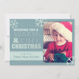 Warm & Cozy kerstfeaux feelt/Ingeborduurd op maat Feestdagenkaart