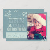 Warm & Cozy kerstfeaux feelt/Ingeborduurd op maat Feestdagenkaart (Voorkant / Achterkant)