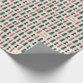 Warm & Cozy Retro Christmas Tree Pattern Wrapping  Cadeaupapier (Hoek)