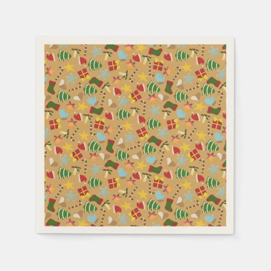 Warm Cozy Traditional Christmas Paper Napkins Servet (Voorkant)