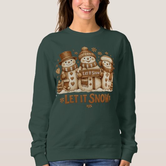Warm & Cozy Vintage Sneeuwmannen Laat het Sneeuwen Trui (Voorkant)