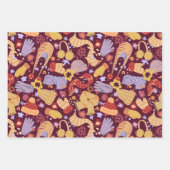 Warm Cozy Winter Draag Verpakkingspapier Reeks 3 Inpakpapier Vel (Voorkant)