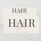 Warm Cream Beige Salon Cadeaubon (Voorkant / Achterkant)