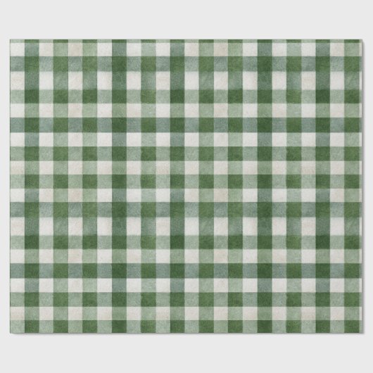 Warm Cream Green Plaid Stripes Christmas Cadeaupapier (Vlak)