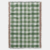 Warm Cream Green Plaid Stripes Christmas Deken (Voorkant Verticaal)