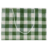 Warm Cream Green Plaid Stripes Christmas Groot Cadeauzakje (Achterkant)