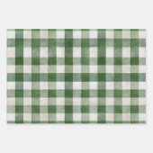 Warm Cream Green Plaid Stripes Christmas Inpakpapier Vel (Voorkant 2)