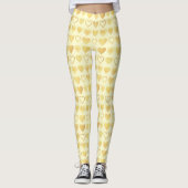 Warm Cream Minimal Hearts Valentine Gift Leggings (Voorkant)