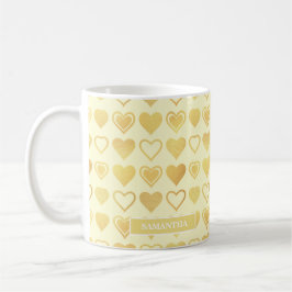 Warm Cream Minimal Hearts Valentine’s Gift Koffiemok