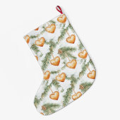 Warm Creamy Caramel Hearts Christmas Tree Branches Grote Kerstsok (Achterkant (Hangend))