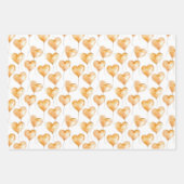 Warm Creamy Caramel Hearts Christmas Tree Branches Inpakpapier Vel (Voorkant 2)