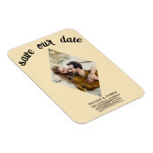 Warm Crème Foto Bruiloft Save the Date Magneet (Rechterzijde)