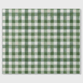 Warm Crème Groen Geruit Strepen Kerstmis Cadeaupapier (Vlak)