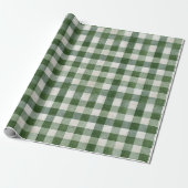 Warm Crème Groen Geruit Strepen Kerstmis Cadeaupapier (Uitgerold)