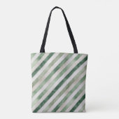 Warm Crème Groen Strepen Kerst Tote Bag (Achterkant)