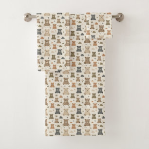 Warm Crème Teddybeer Badhanddoekenset voor de Nurs Bad Handdoek